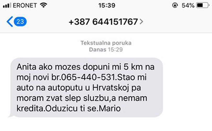 Ne nasjedajte na lažne SMS poruke koje kruže Hercegovinom