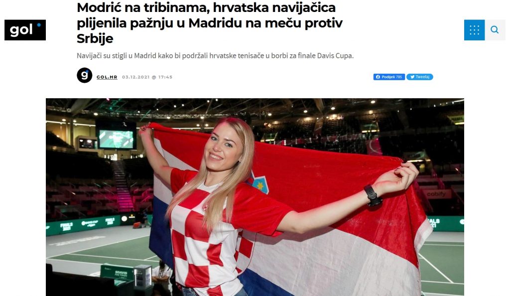 [FOTO] Navijačica iz Posušja na naslovnici jednog od najčitanijih sportskih portala u Hrvatskoj