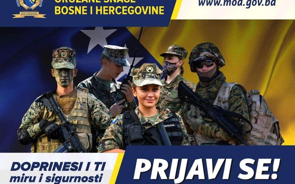 Ministarstvo obrane BiH raspisuje natječaj za prijem u Oružane snage BiH