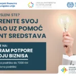 JAVNI POZIV ZA SUDJELOVANJE U PROGRAMU POTPORE RAZVOJU BIZNISA