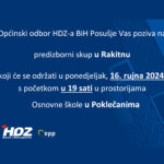 Poziv na predizborni skup HDZ-a BiH u Rakitnu