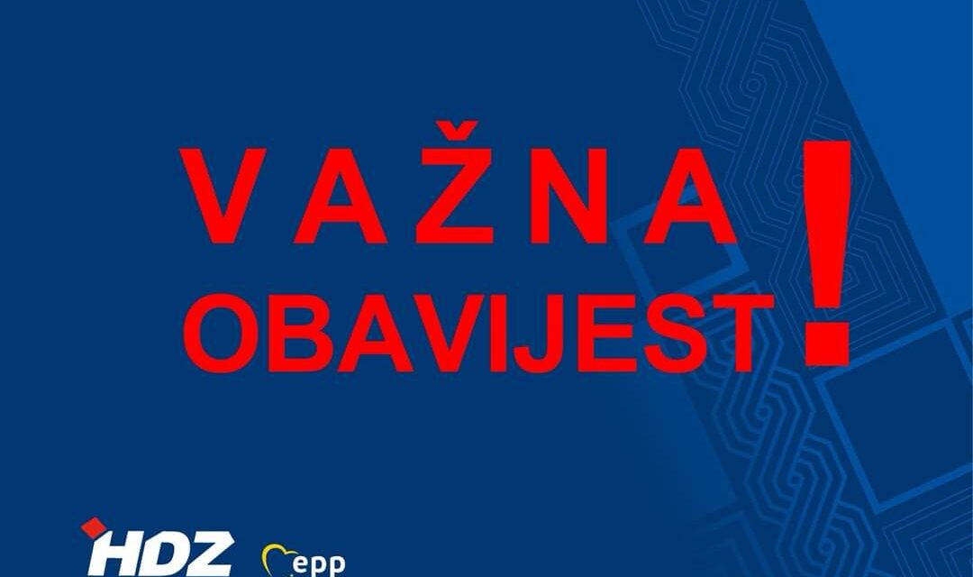 POSUŠJE: Otkazan Središnji predizborni skup HDZ BiH!