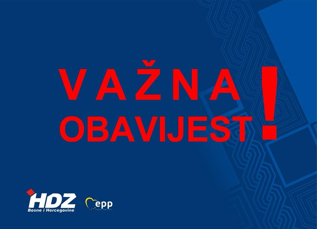 POSUŠJE: Otkazan Središnji predizborni skup HDZ BiH!