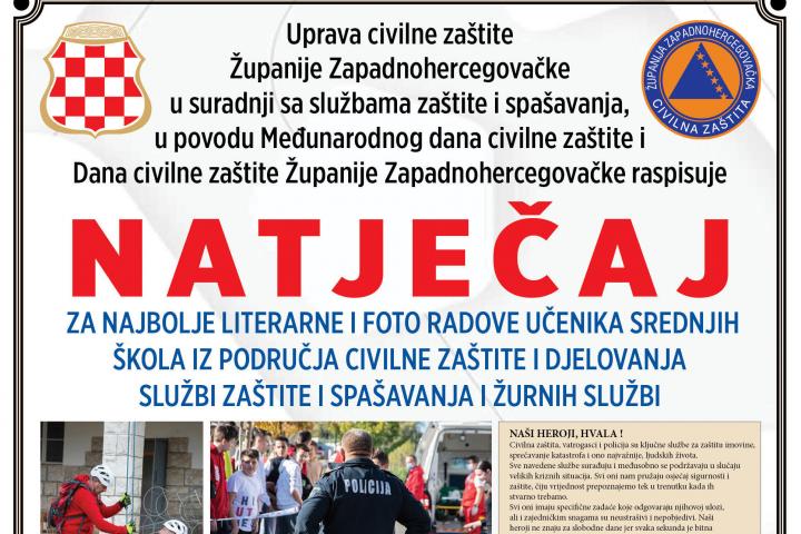 ŽZH: Raspisan natječaj za najbolje literarne i foto radove učenika srednjih škola iz područja civilne zaštite