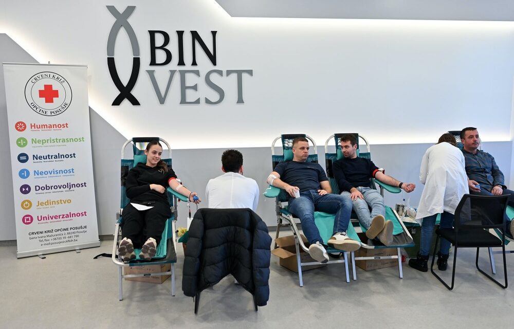 U Binvestu u Posušju prikupljeno 13 doza krvi: Odazvalo se 20 djelatnika