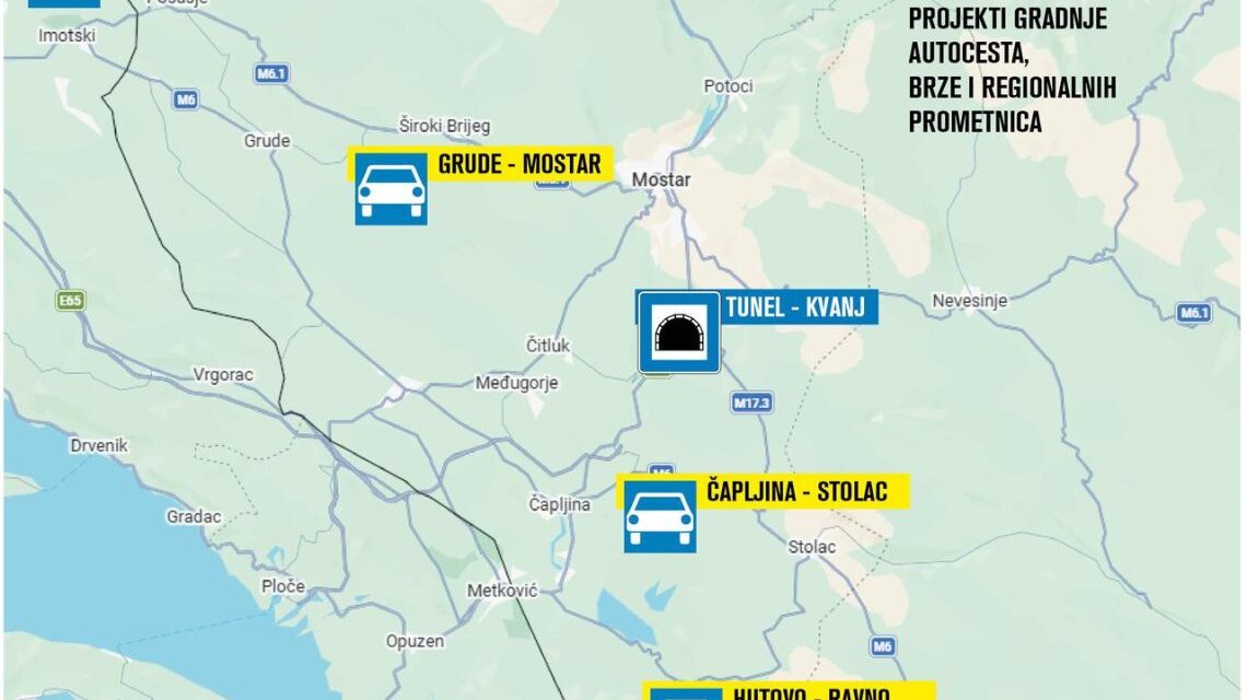 Hercegovina postaje veliko gradilište: Milijuni eura za ceste