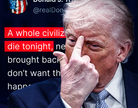 Trump: Cijela jedna civilizacija će večeras umrijeti