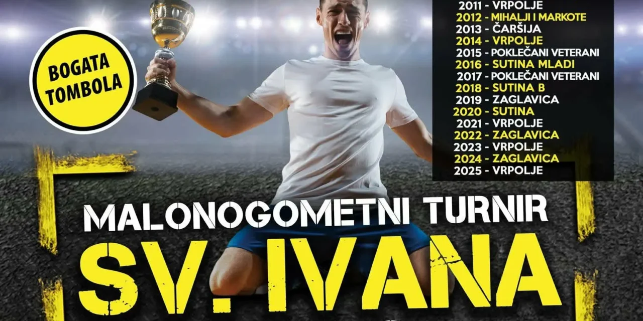 Poznate skupine i raspored: Večeras starta Malonogometni turnir Sv. Ivana u Rakitnu