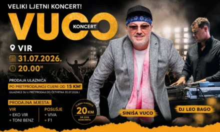 Siniša Vuco stiže u Vir: Veliki ljetni koncert 31. srpnja