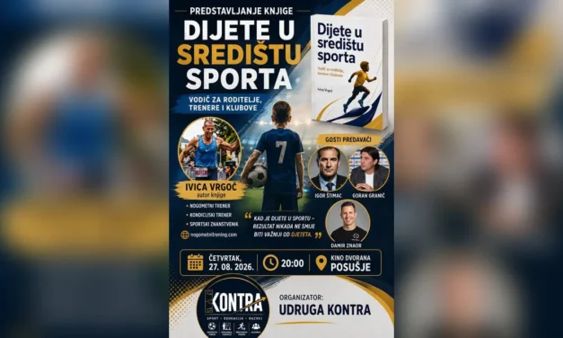 Igor Štimac i poznata sportska imena u Posušju: Predstavljaju knjigu „Dijete u središtu sporta“