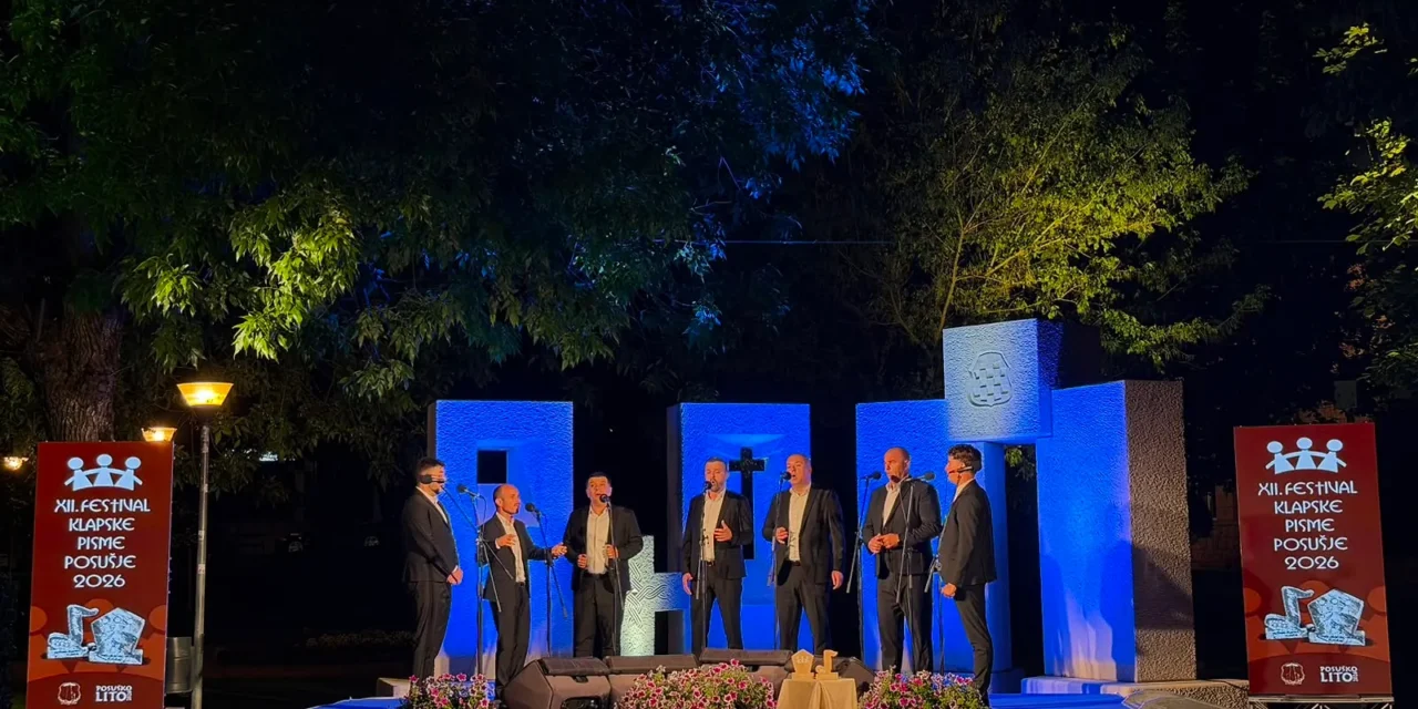 Prva večer 12. Festivala klapske pisme Posušje 2026.: Posuški stećak klapi Krunik, a nagrada publike Bura klapi Podvorje!