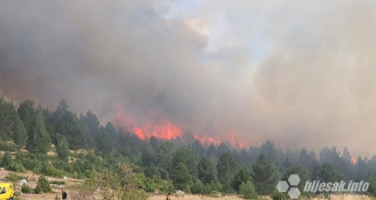 Buknuo novi požar na Blidinju: Vatra zahvatila vikendice, gori borova šuma